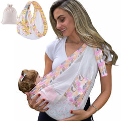 JOYFUL.BABY&CO baby-toddler sling on hip offers hands-free mobility for parents.