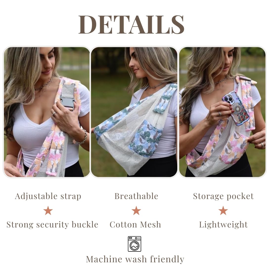 Joyful Baby Co hip-carry position allows convenient hands-free carrying