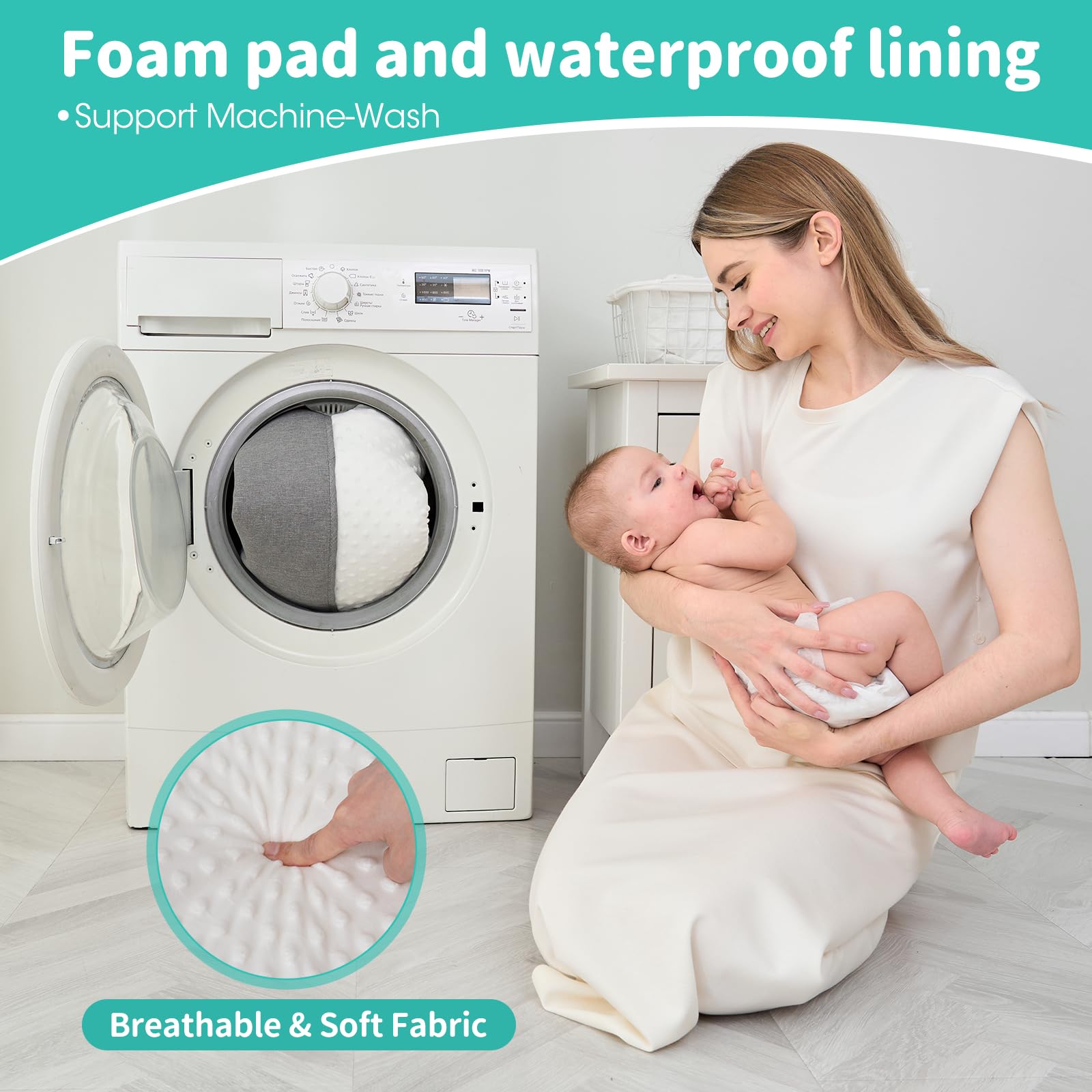 Joyingbaby adjustable buckle helps secure the pad as baby grows.