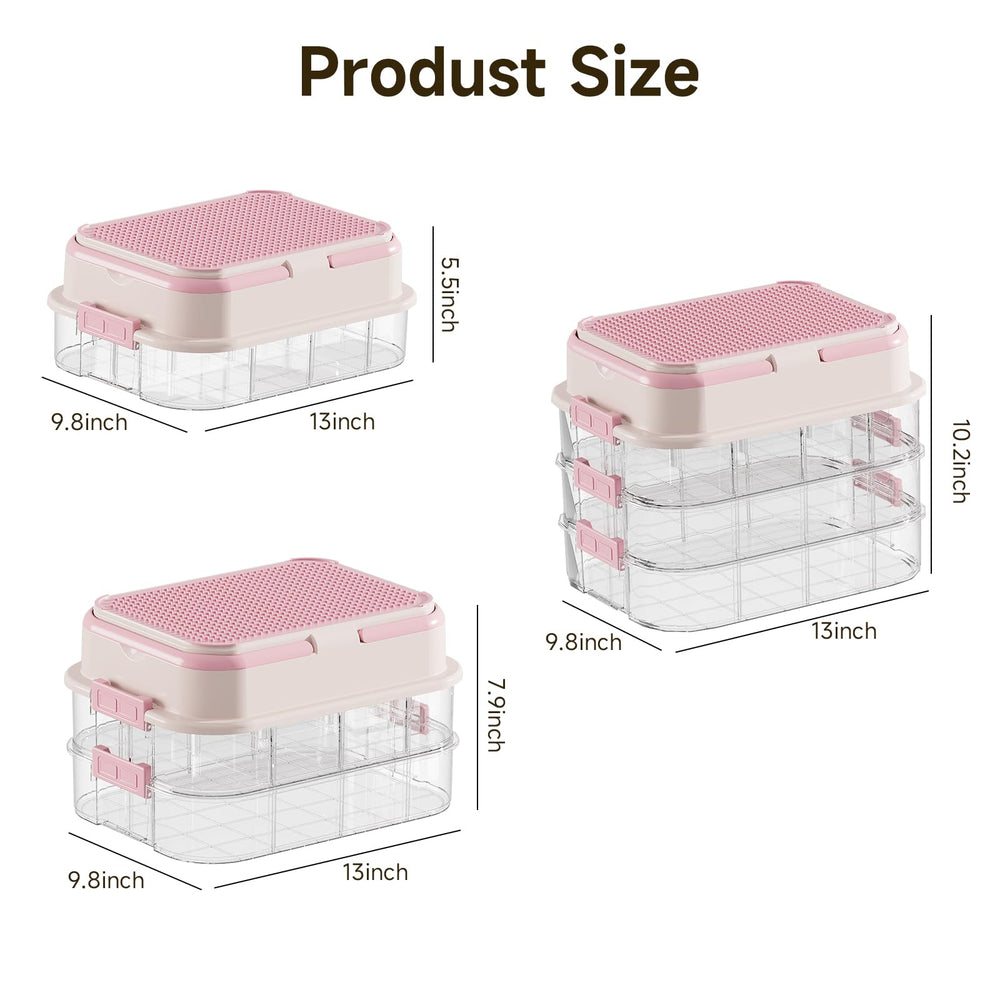 Joyingbaby pink toy box with carry handle is portable and practical.