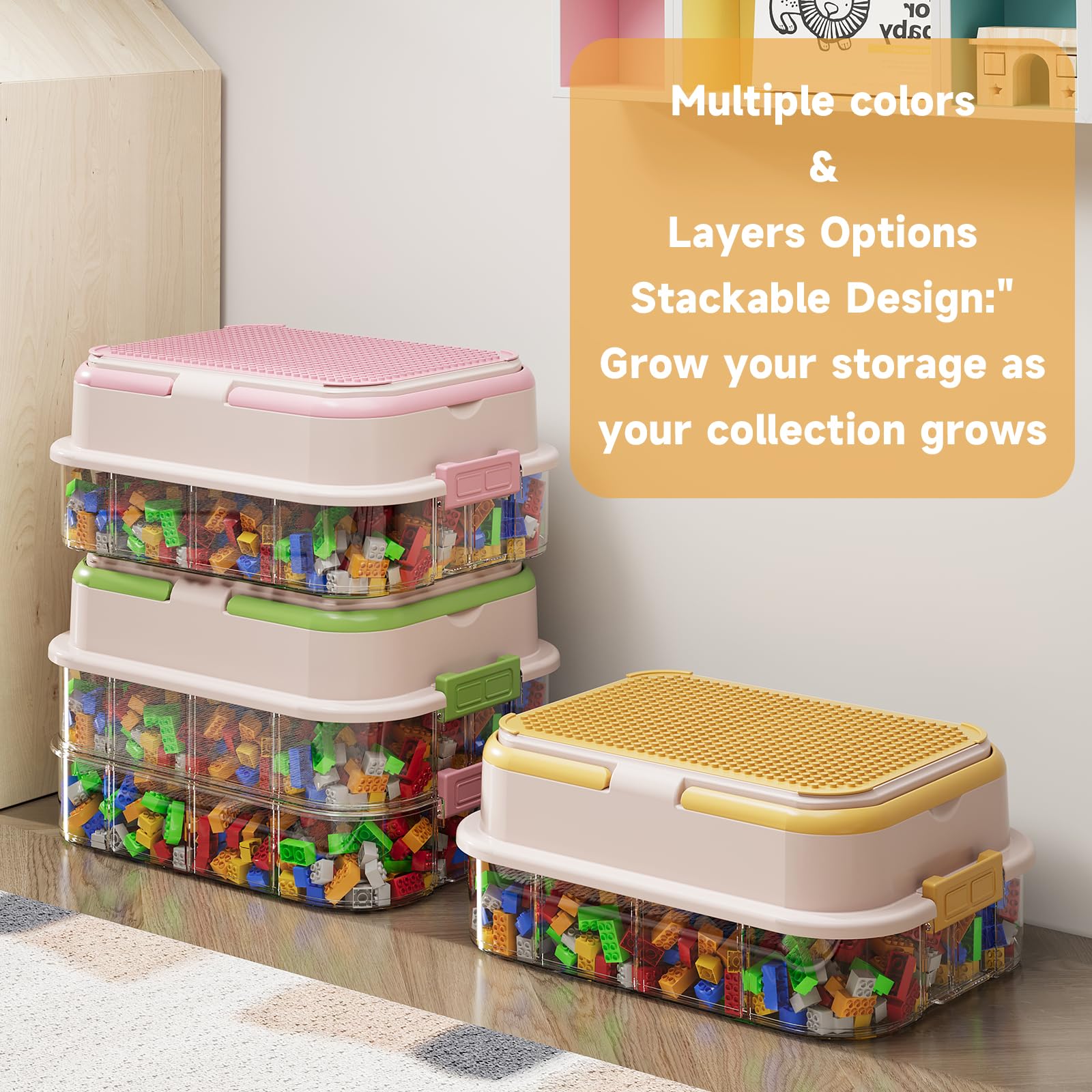 Joyingbaby carry-handle top sorter enables easy transport of bricks