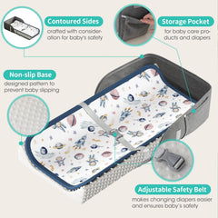 Joyingbaby changing pad headrest support enhances newborn comfort during diaper changes.