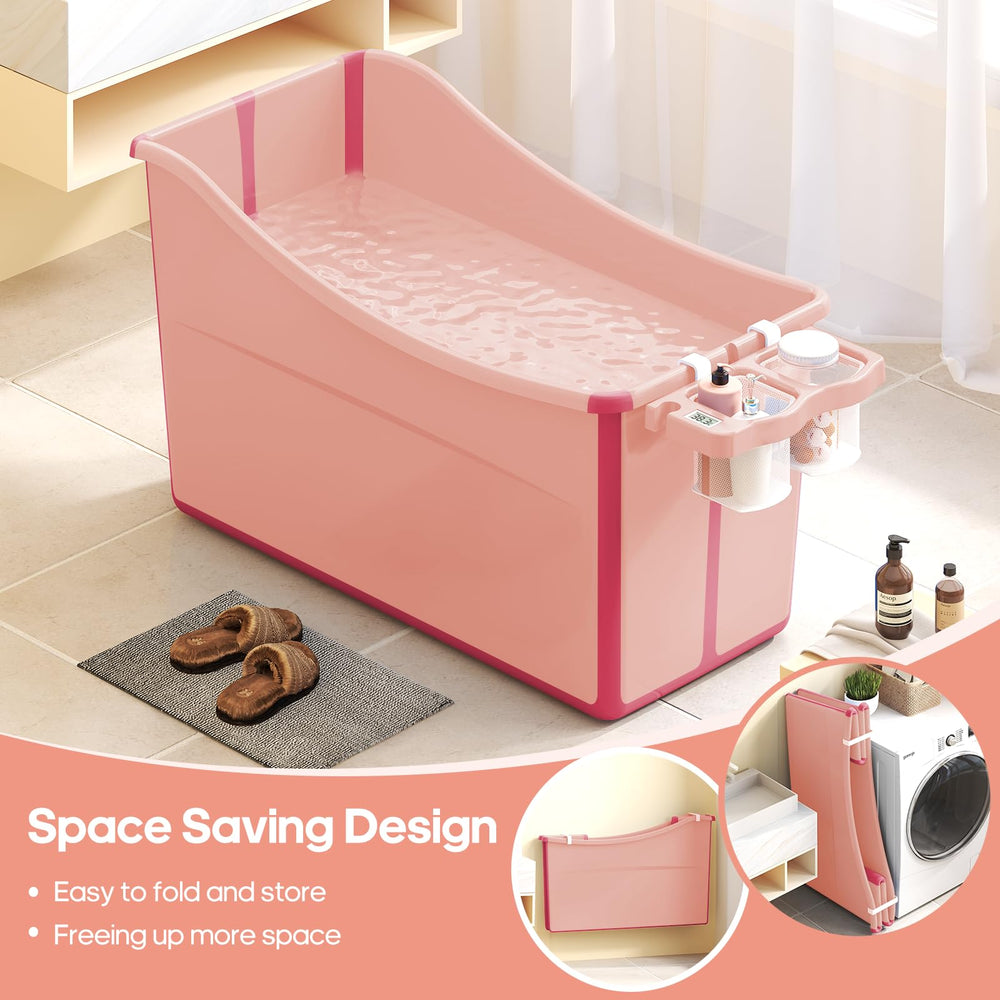 Joyingbaby tub provides chest-deep water for comfortable soaking