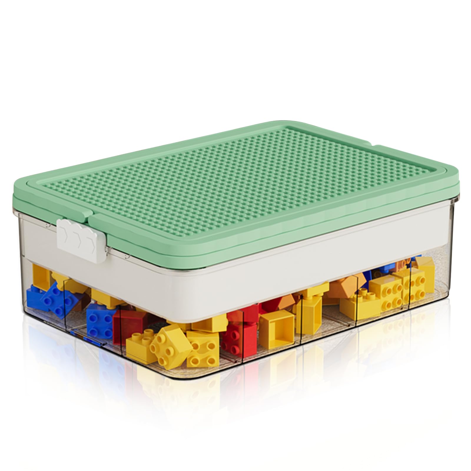 Joyingbaby Lego storage organizer lid-baseplate enabling quick on-the-spot building