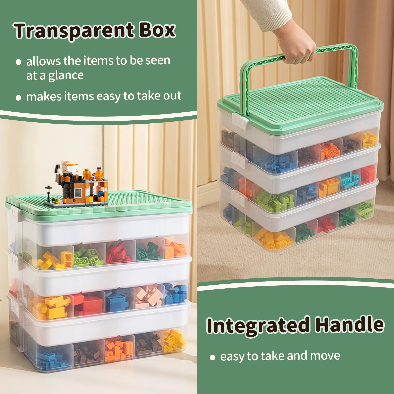 Joyingbaby Lego storage organizer stackable buckles save space and expand storage