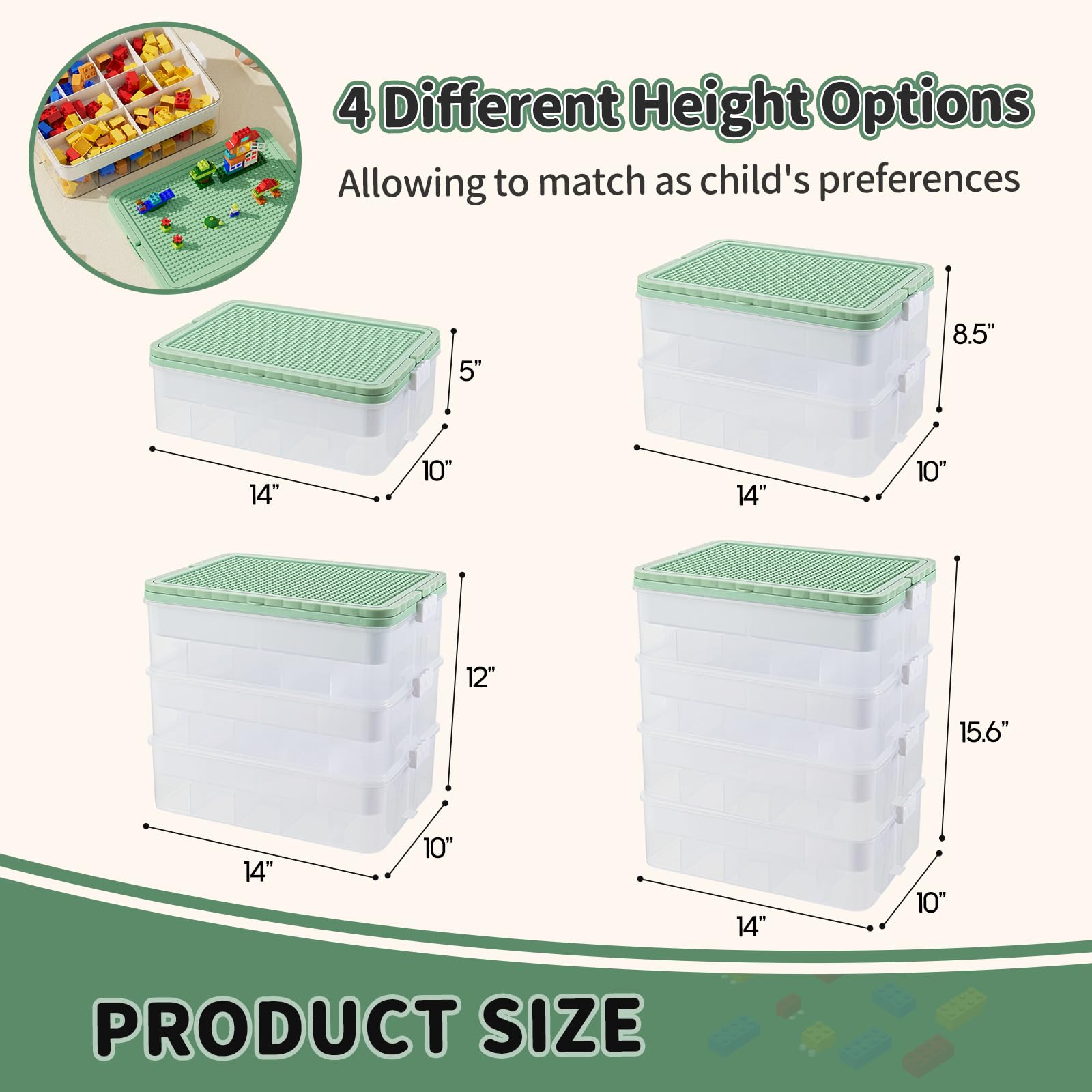 Joyingbaby Lego storage organizer top tray sorting containers keeps parts organized