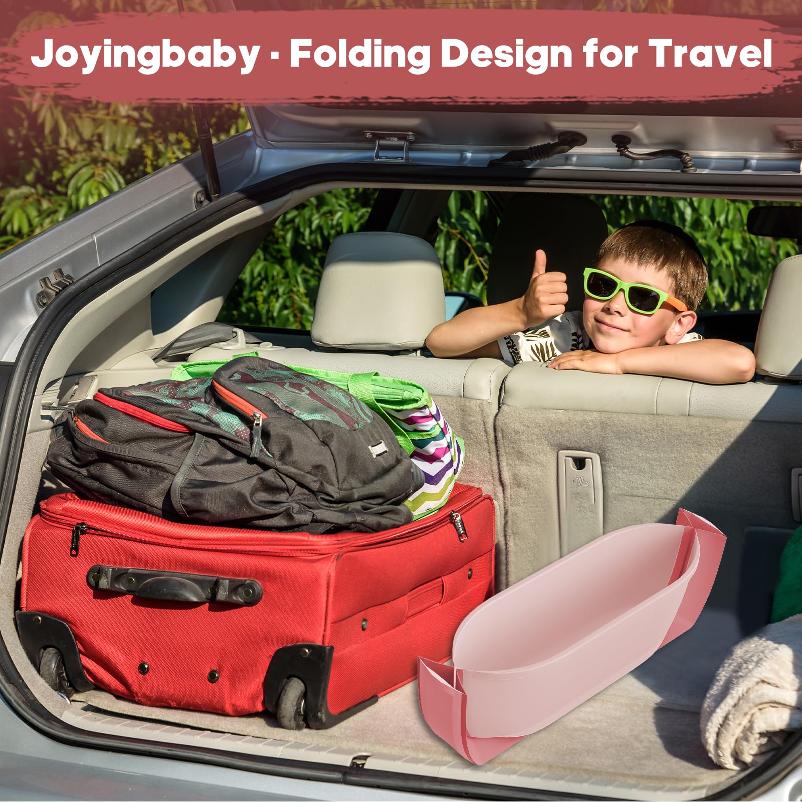 Joyingbaby pink tub suitable for ages newborn to 6 years