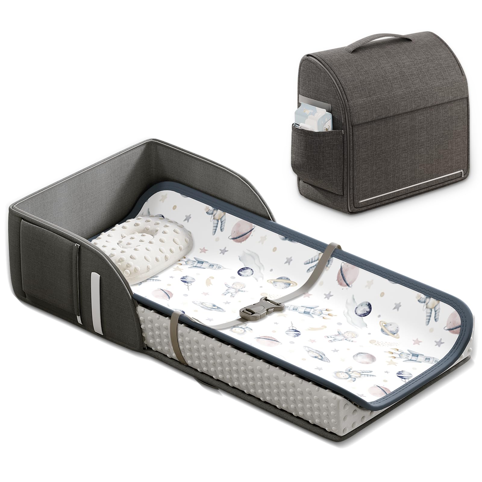 Joyingbaby portable changing pad with contoured foam for gentle diaper changes.