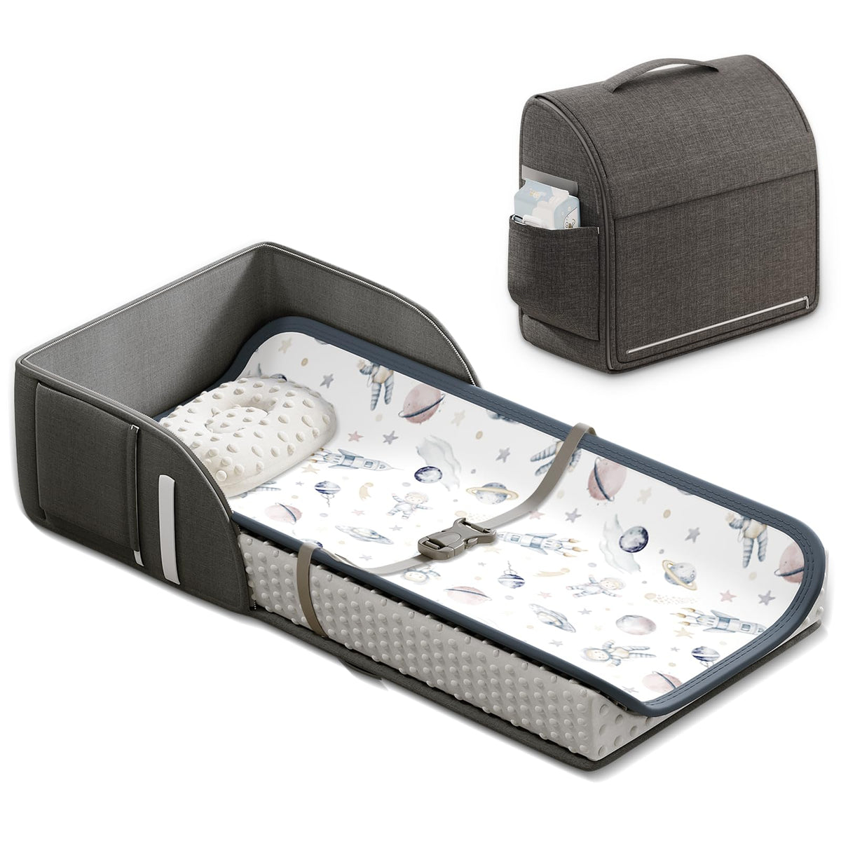 Joyingbaby portable changing pad with contoured foam for gentle diaper changes.