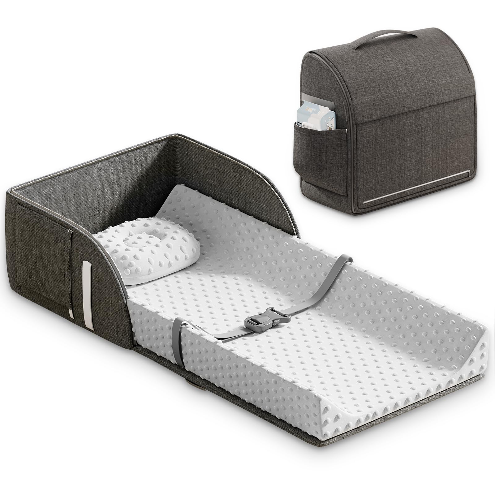Joyingbaby portable changing pad with foam contour for comfortable baby changes on the go.