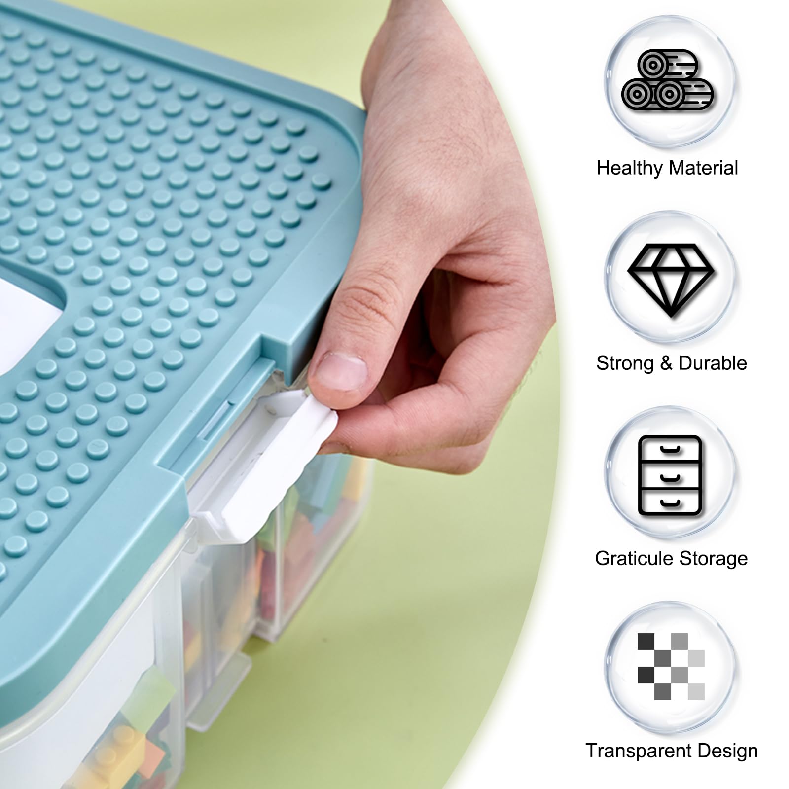 Joyingbaby portable handle on the lid makes transport simple for kids.