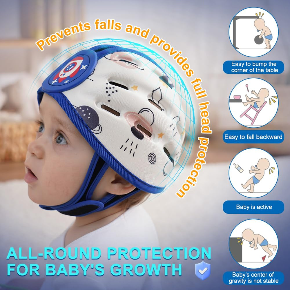 JoyingBaby Rocket Baby Helmet side view with adjustable strap for growing heads