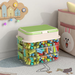 Joyingbaby toy storage 3-layer stackable with handle keeps Lego organized and portable