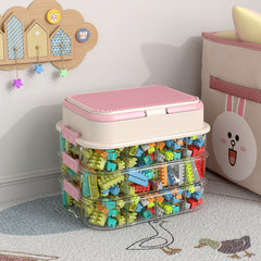 Joyingbaby toy storage organizer box with handle keeps toys neatly sorted and portable.