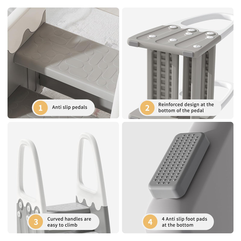 Joylico gray non-slip stool in a clean bathroom