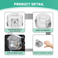 Joylion clear knob safety cover blends with decor while blocking knob access