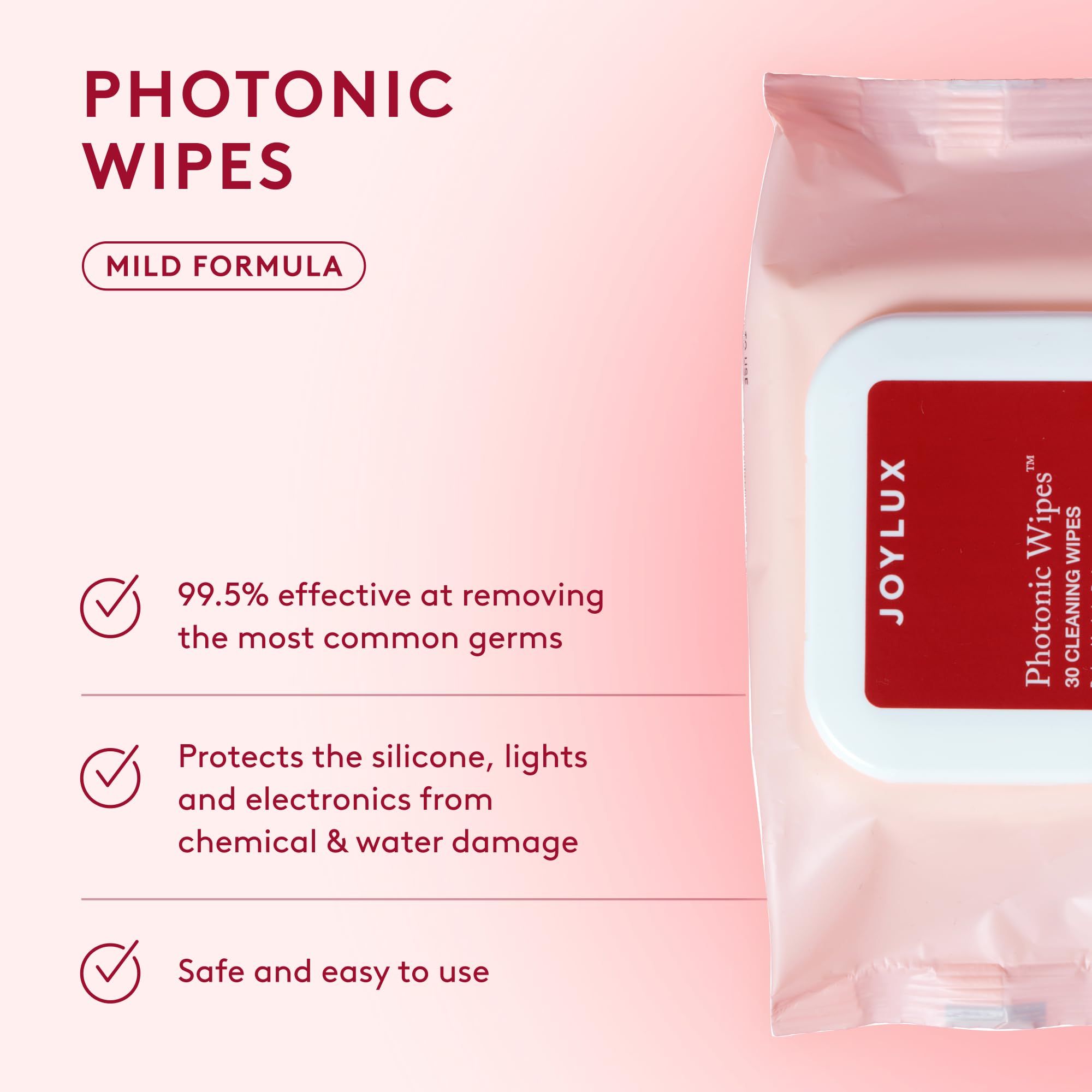 Joylux Photonic Wipes pack for quick device cleaning between uses