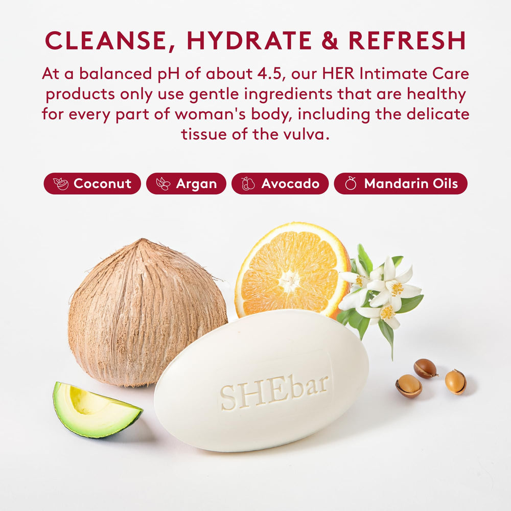 Joylux Shebar nourishes intimate skin with avocado, coconut, and argan oils.