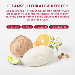Joylux Shebar nourishes intimate skin with avocado, coconut, and argan oils.
