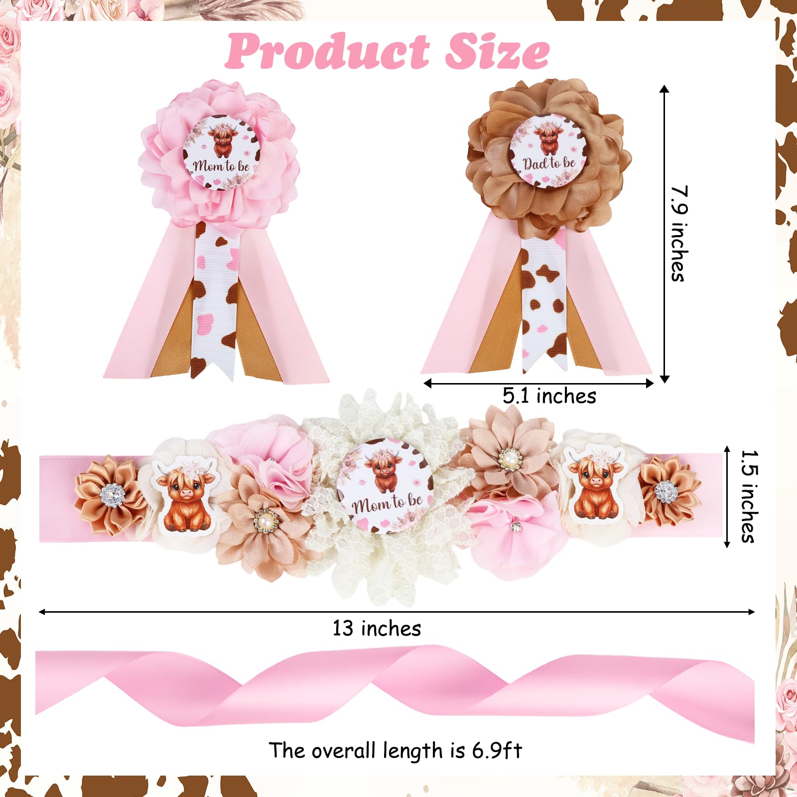 JOYMEMO pink and brown theme complements baby showers and gender reveals.