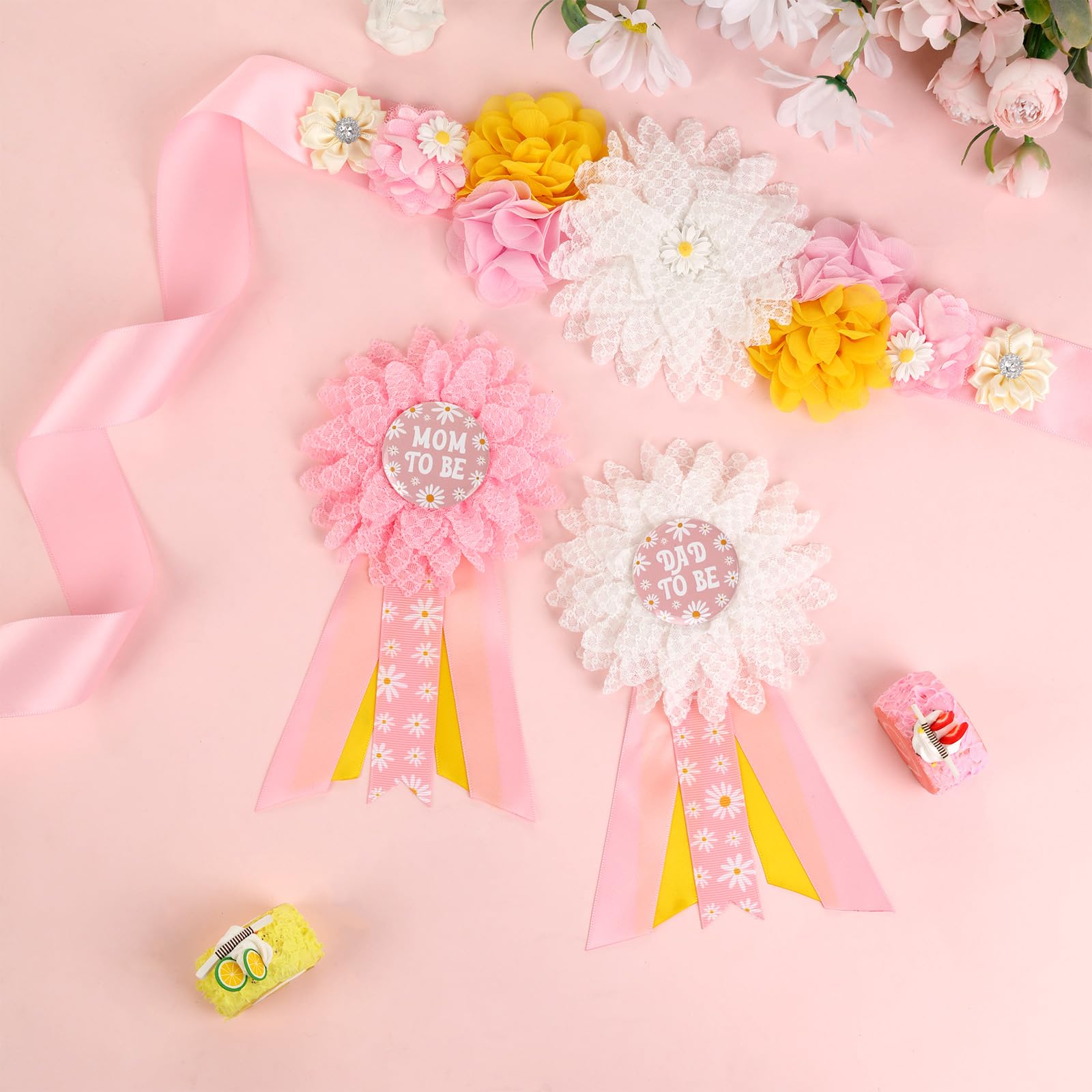 JOYMEMO mom to be corsage pin accents maternity look