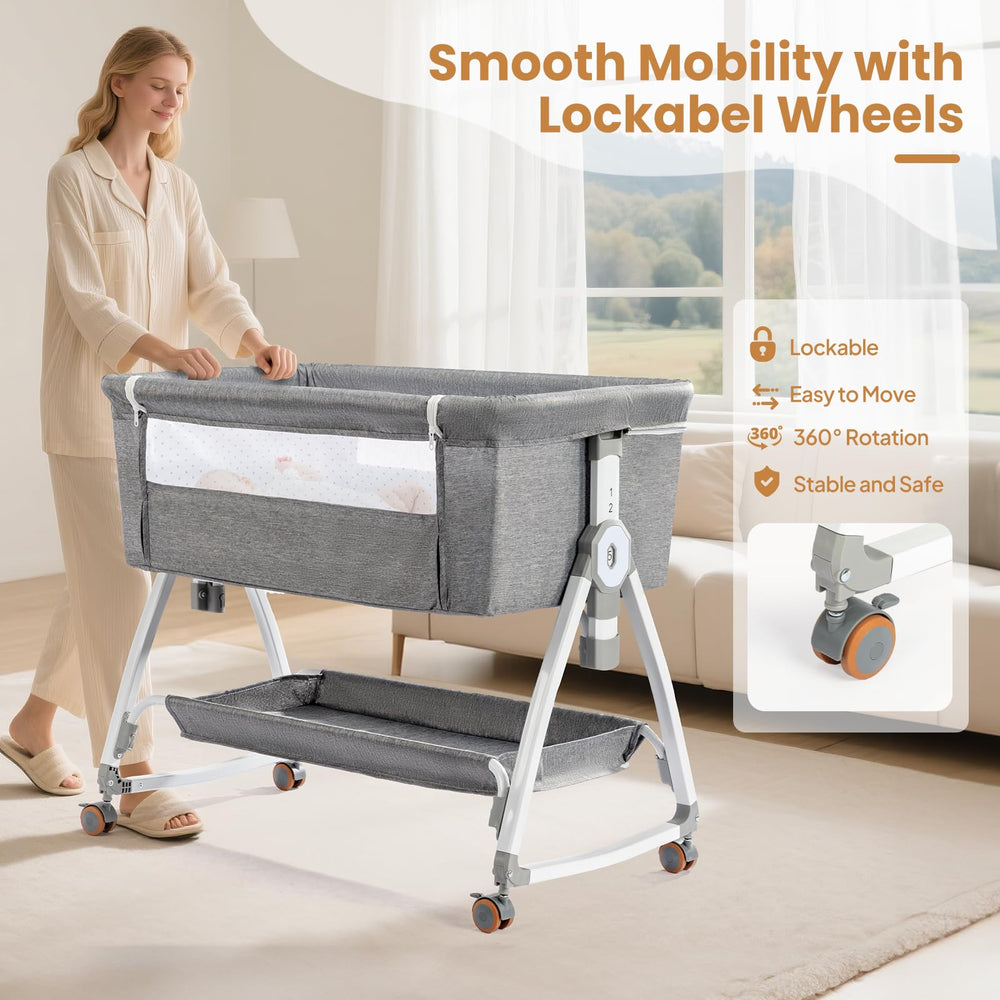 JOYMOR 3-in-1 bassinet with breathable mattress supports cozy naps