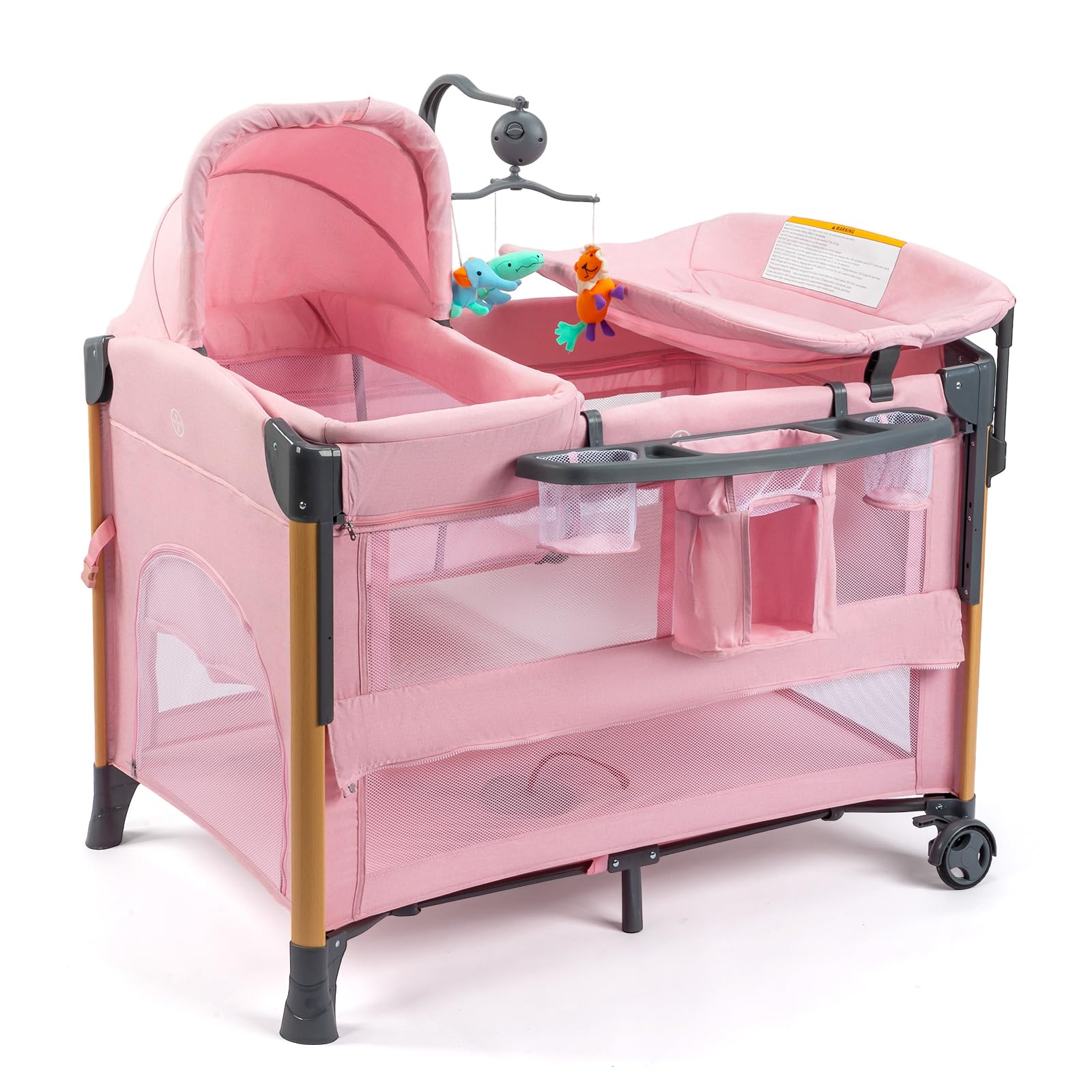JOYMOR 7 in 1 bedside bassinet with mattress provides a cozy sleep space for newborns
