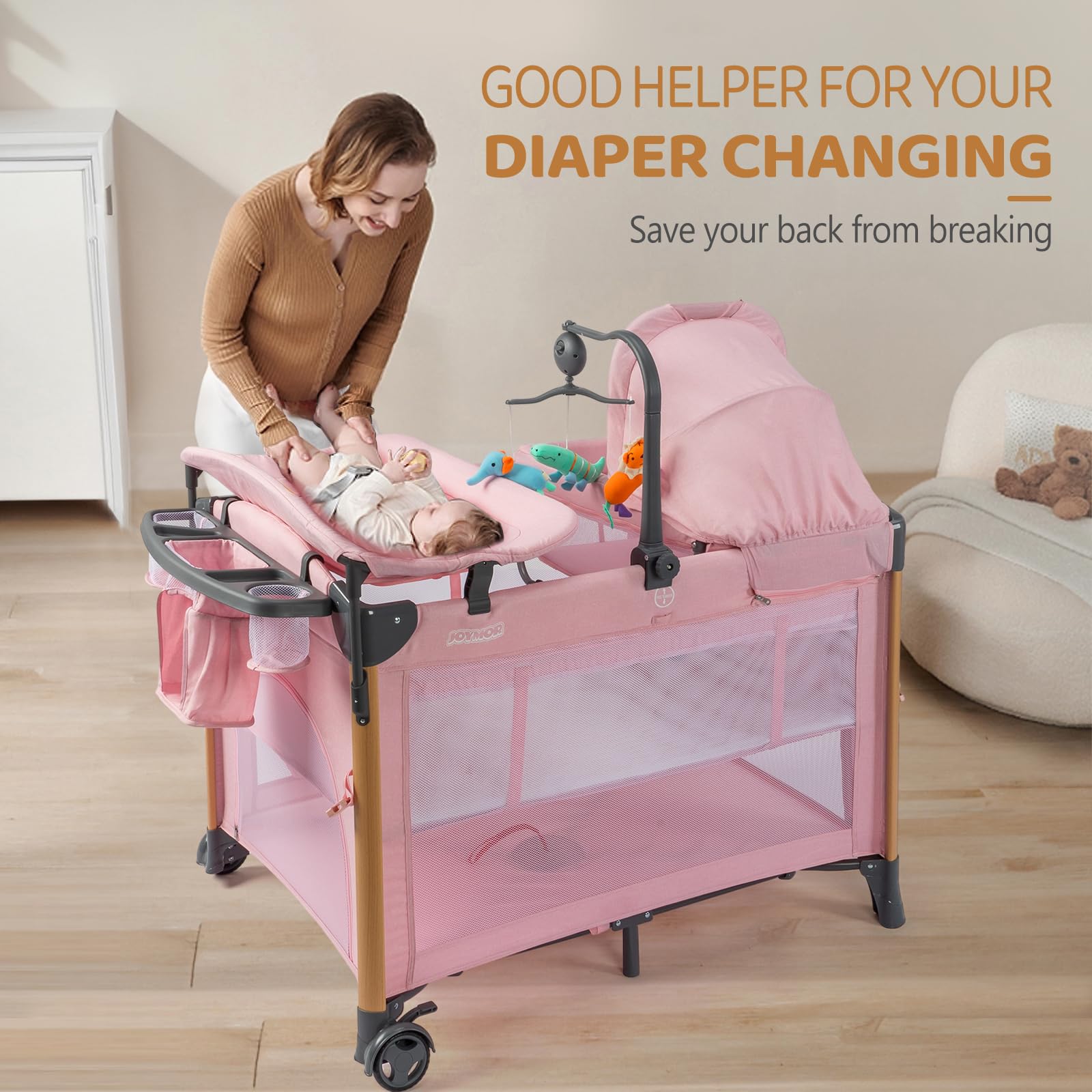 JOYMOR changing table attachment for quick diaper changes