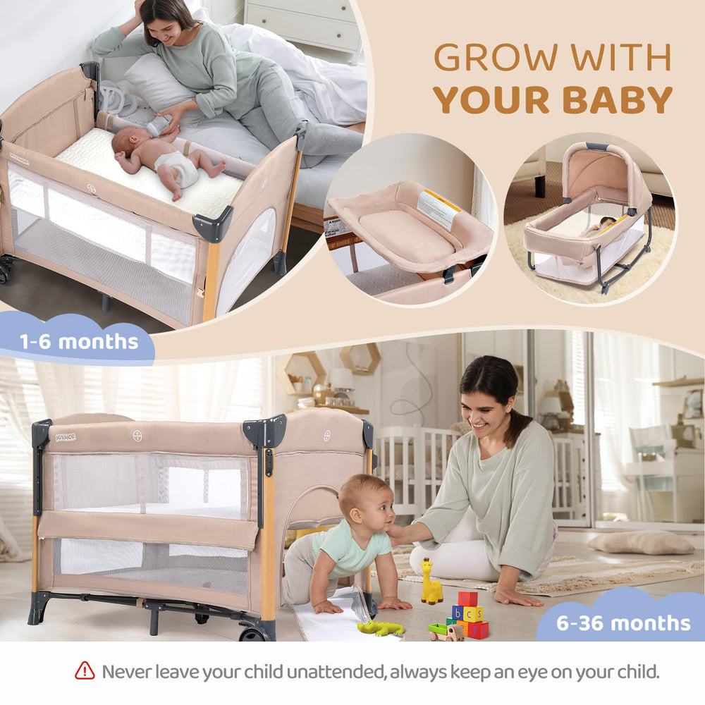 JOYMOR portable wheels enable easy movement between rooms for parents.
