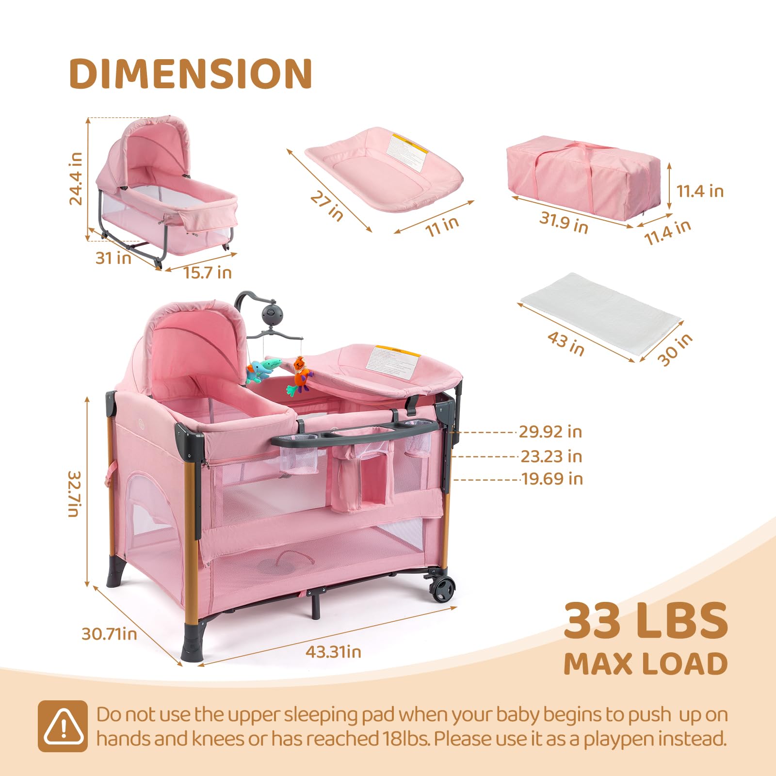 JOYMOR built-in wheels allow easy room to room movement