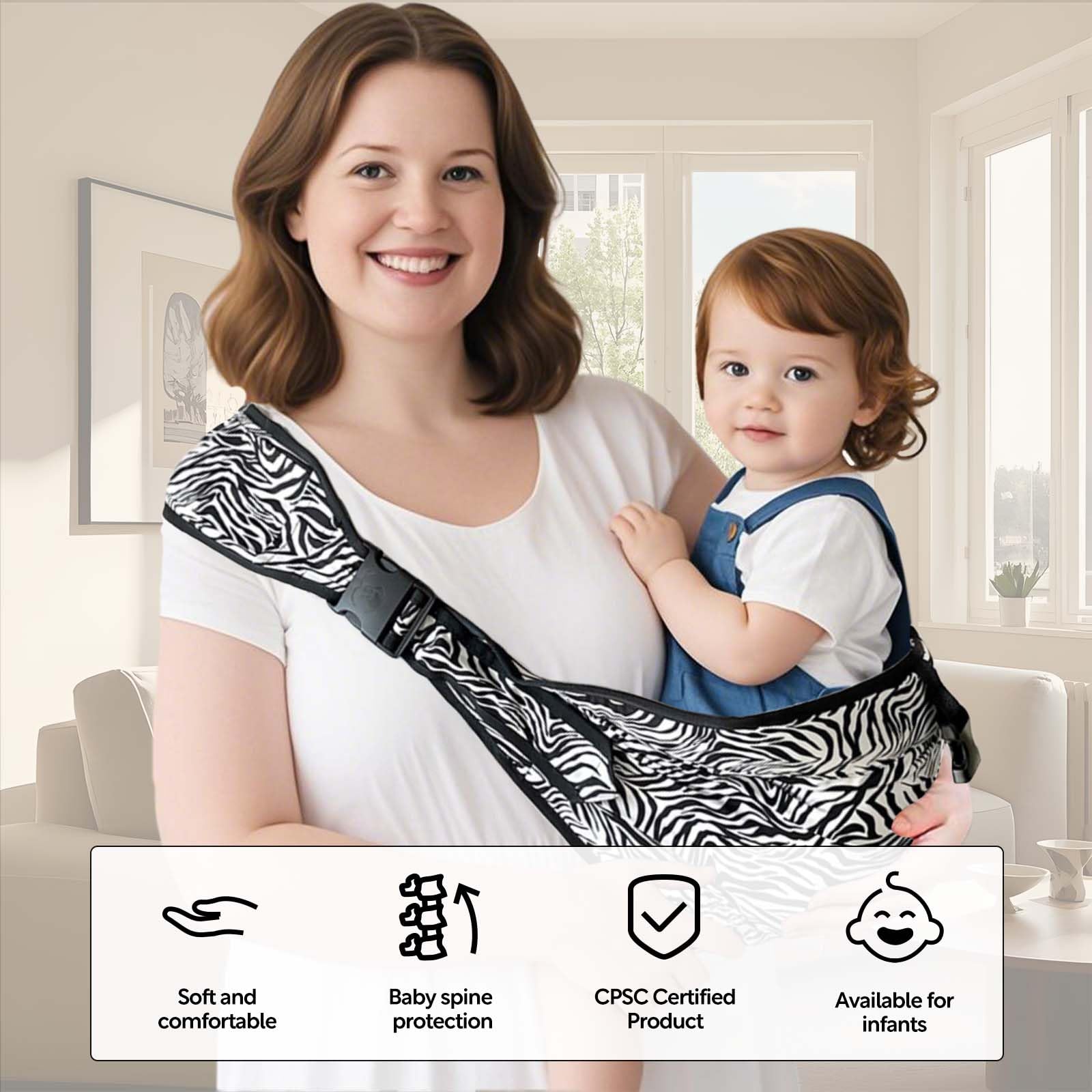 JOYNCLEON Zebra quick 10-second setup makes baby handling effortless on the go.