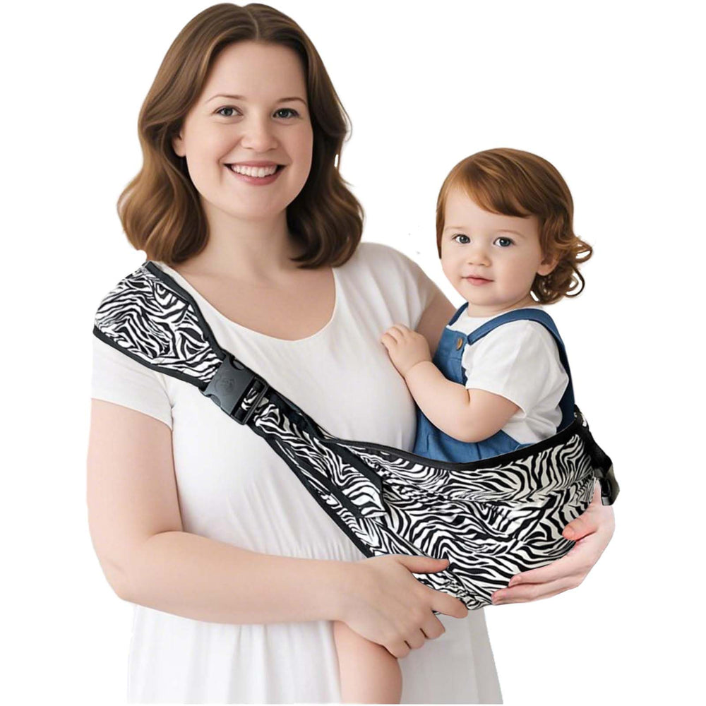 JOYNCLEON Zebra sling setup shows quick, secure wearing for hands-free moments.
