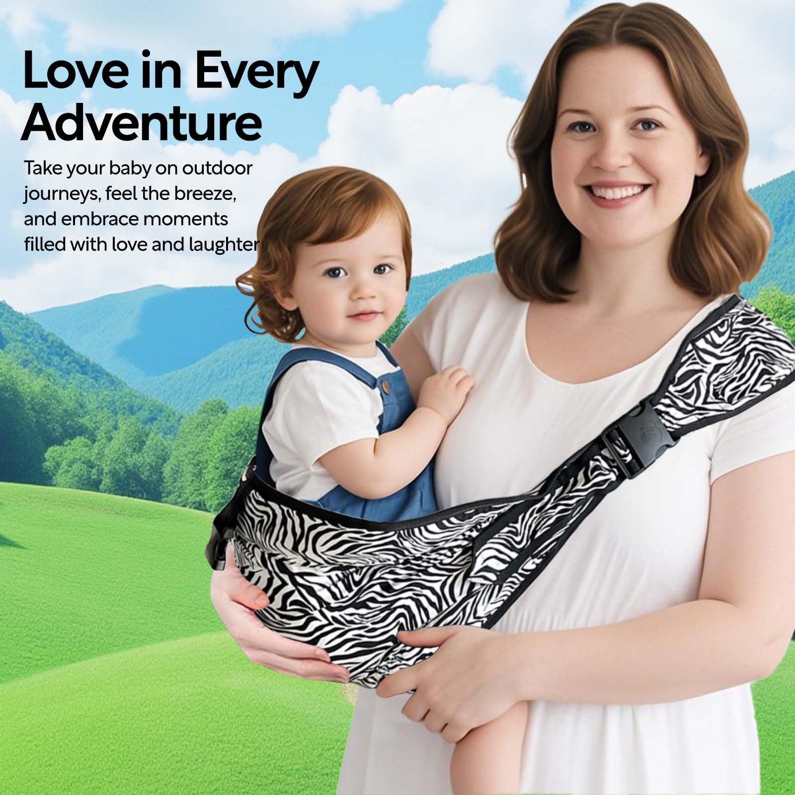 JOYNCLEON Zebra sling ideal for shopping, walks, and trips.