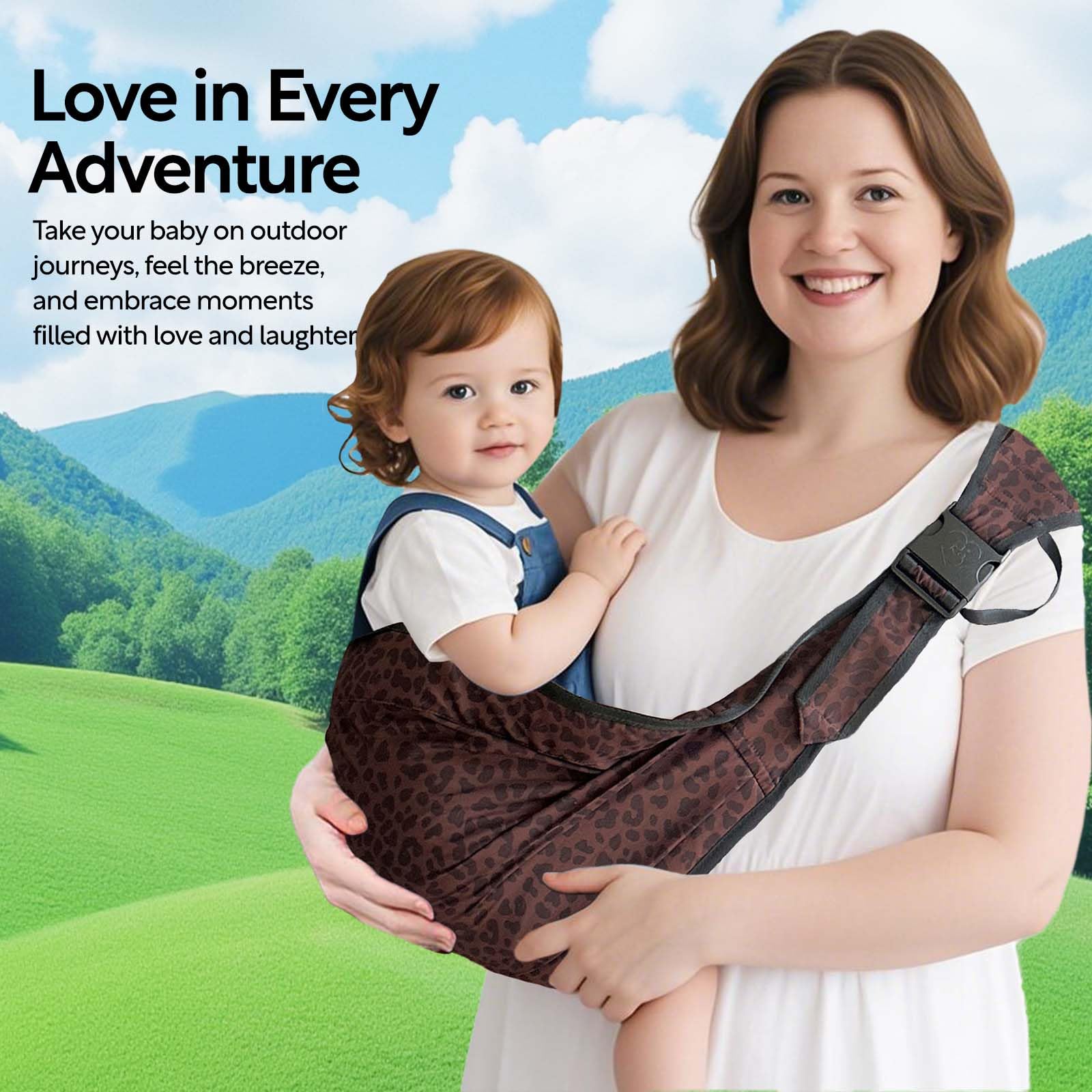 Joyncleon deep leopard sling, lightweight and compact for travel.