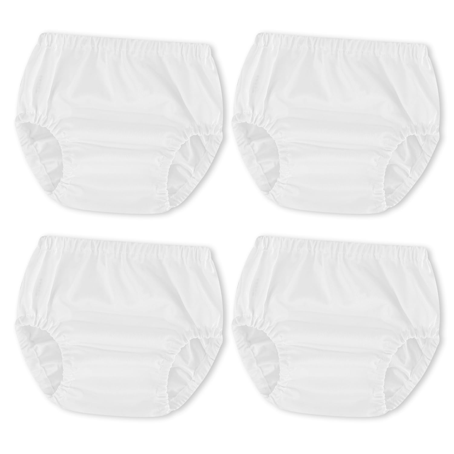 Joyo Roy four-pack white cloth diaper covers pack-shot, leak protection for 2T.