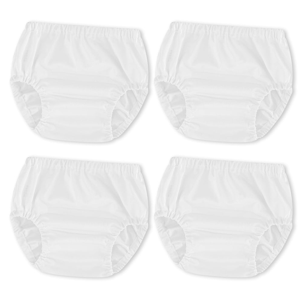 Joyo Roy four-pack white cloth diaper covers pack-shot, leak protection for 2T.