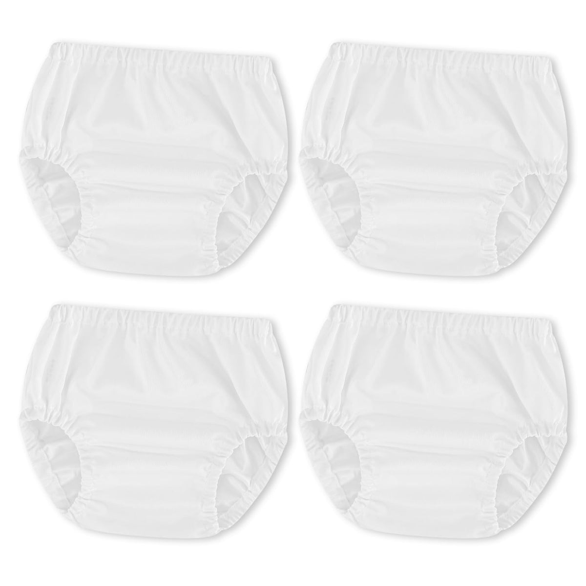 Joyo Roy four-pack white cloth diaper covers pack-shot, leak protection for 2T.