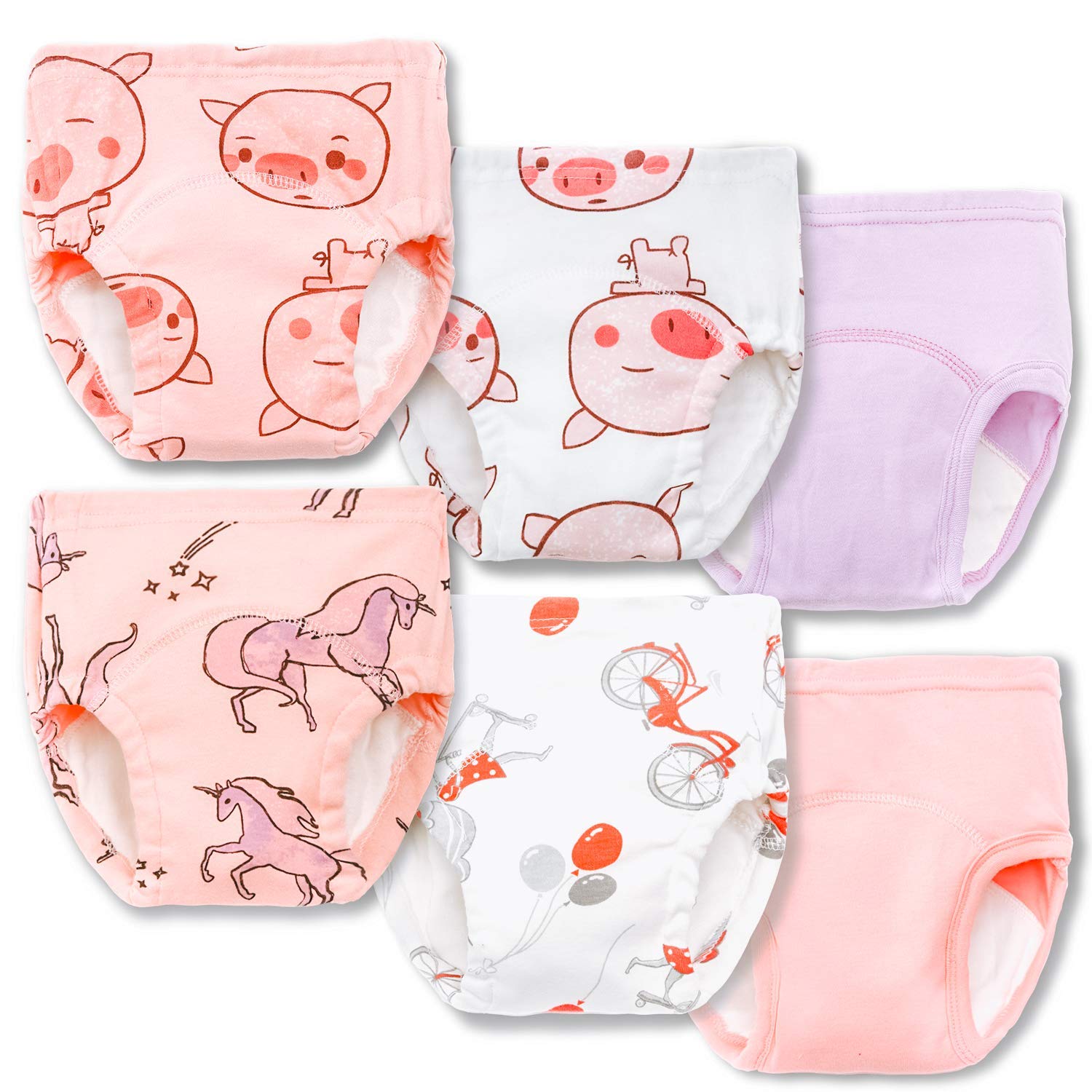 Joyo roy potty training underwear girls front view, breathable cotton comfort