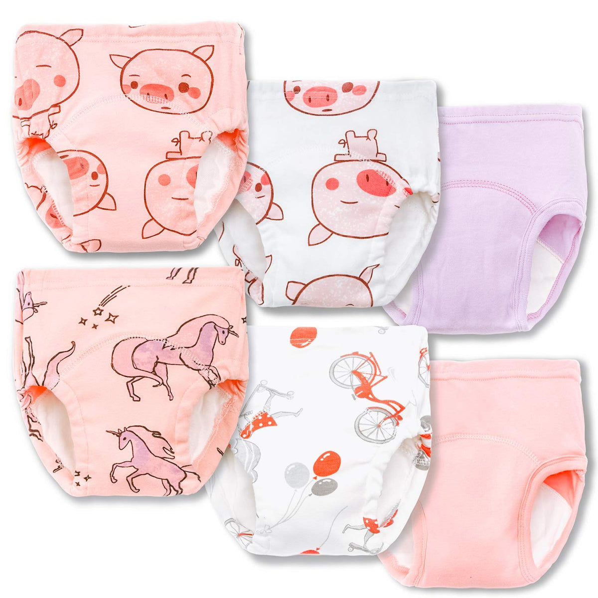 Joyo roy potty training underwear girls front view, breathable cotton comfort