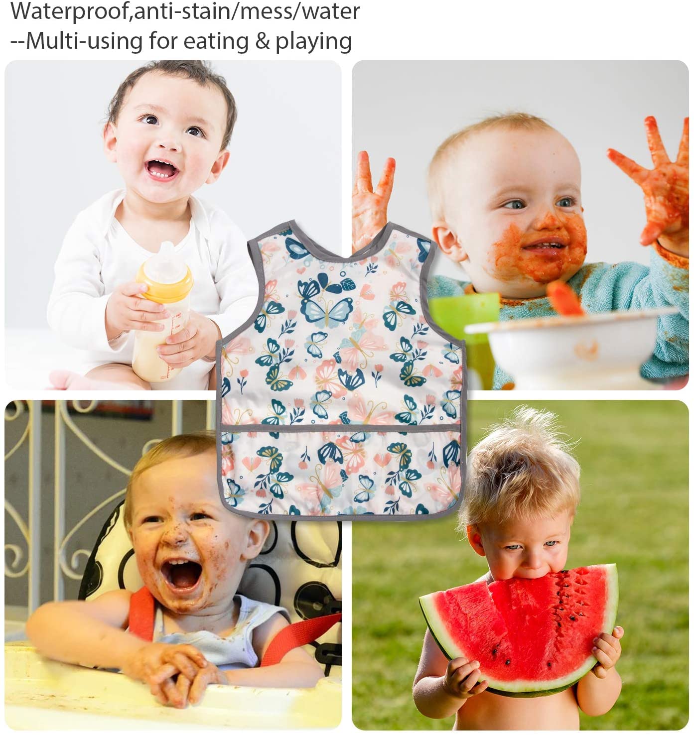 Joyo Roy travel-ready bib stays reusable for meals on the go.