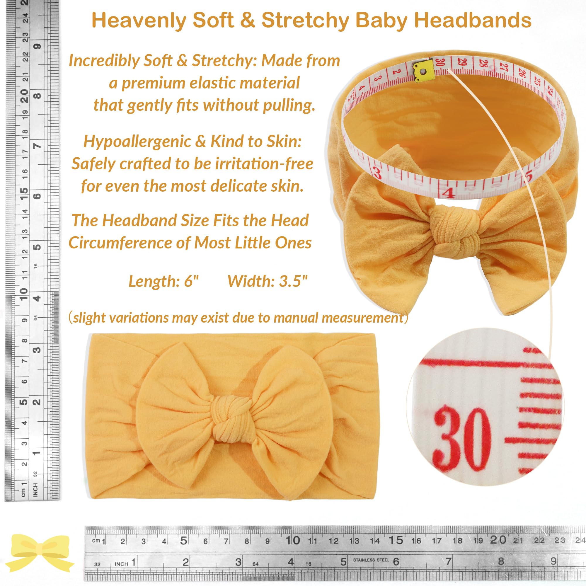 JOYOYO 4.5-inch bow headband with gentle stretch for adorable outfits.
