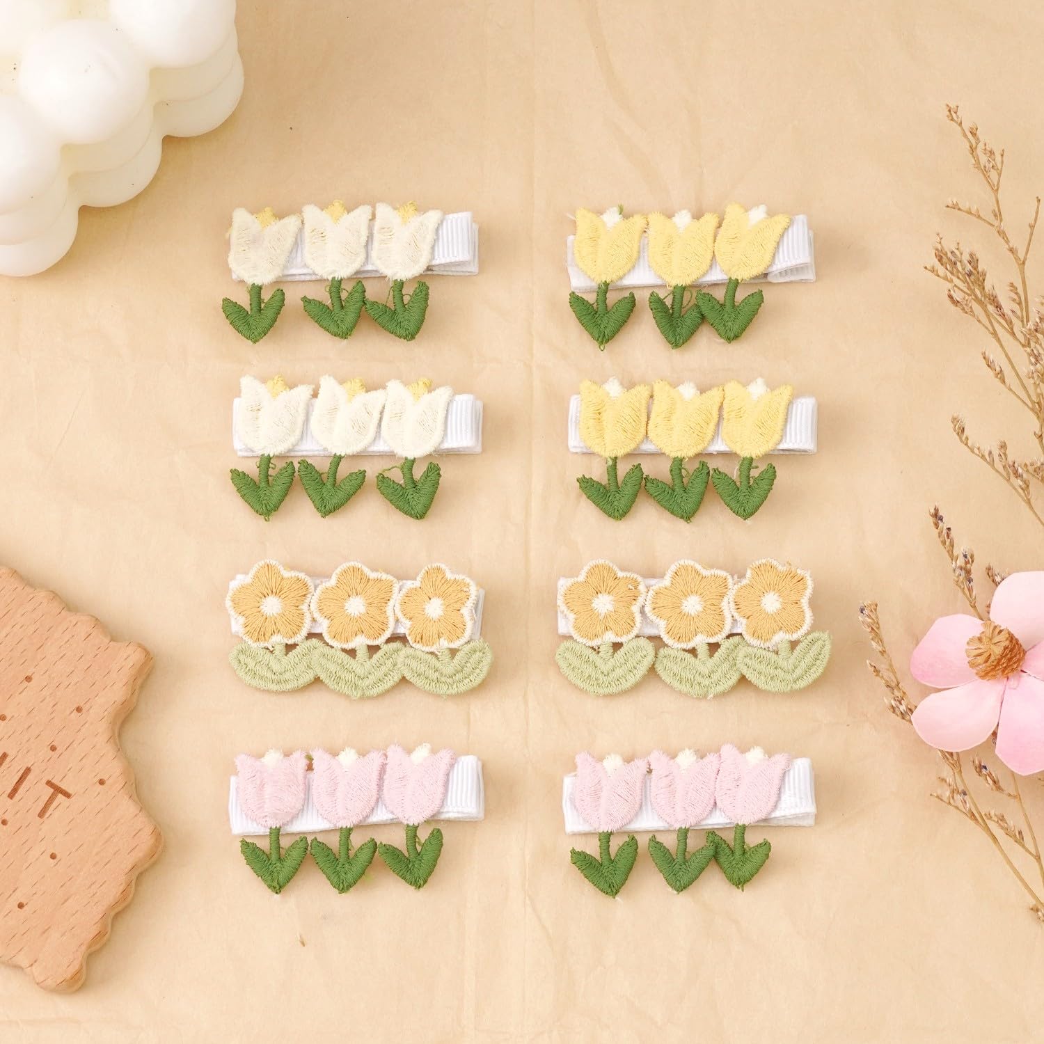 JOYOYO orange petal embroidery clip complements playful outfits