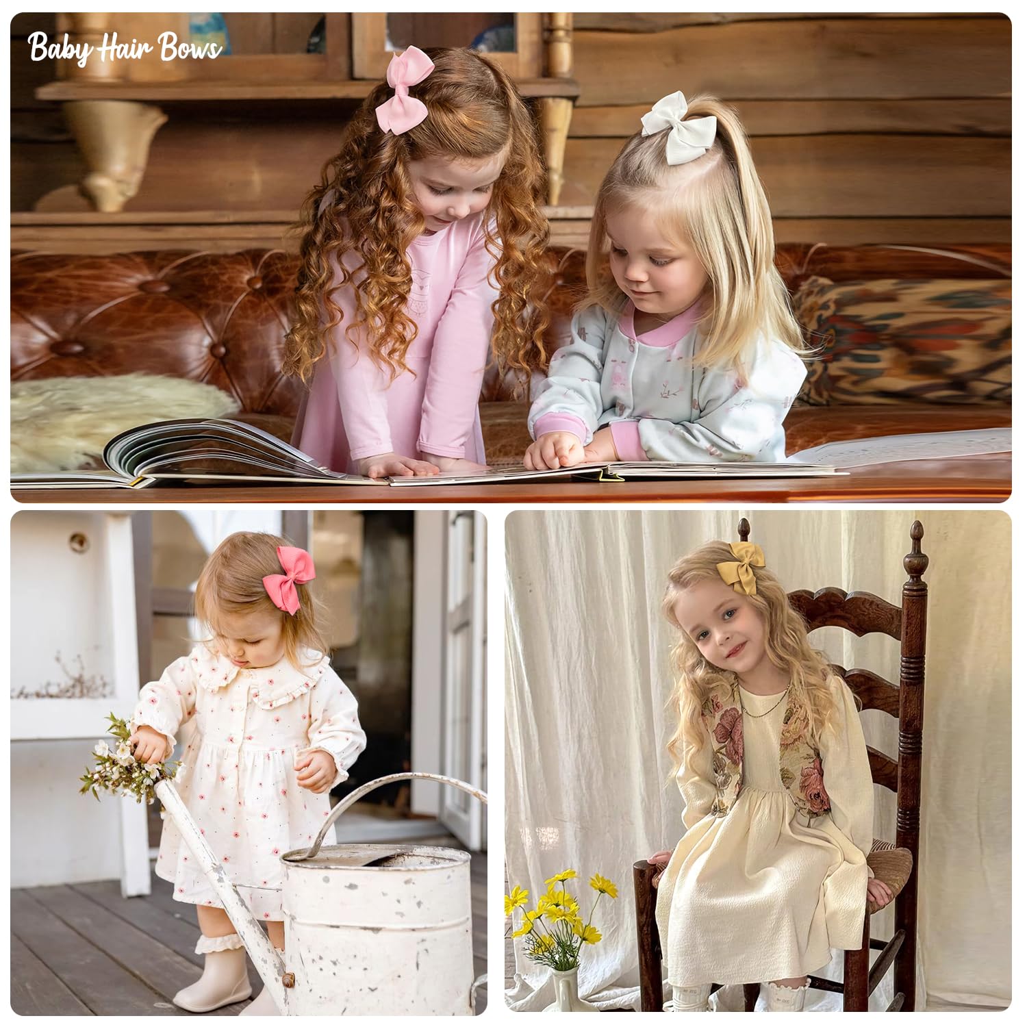 JOYOYO grosgrain ribbon bows in soft textures and shine