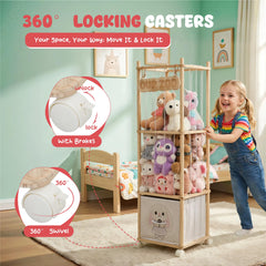 JoyPcsTable removable fabric bin for portable plush toy storage.