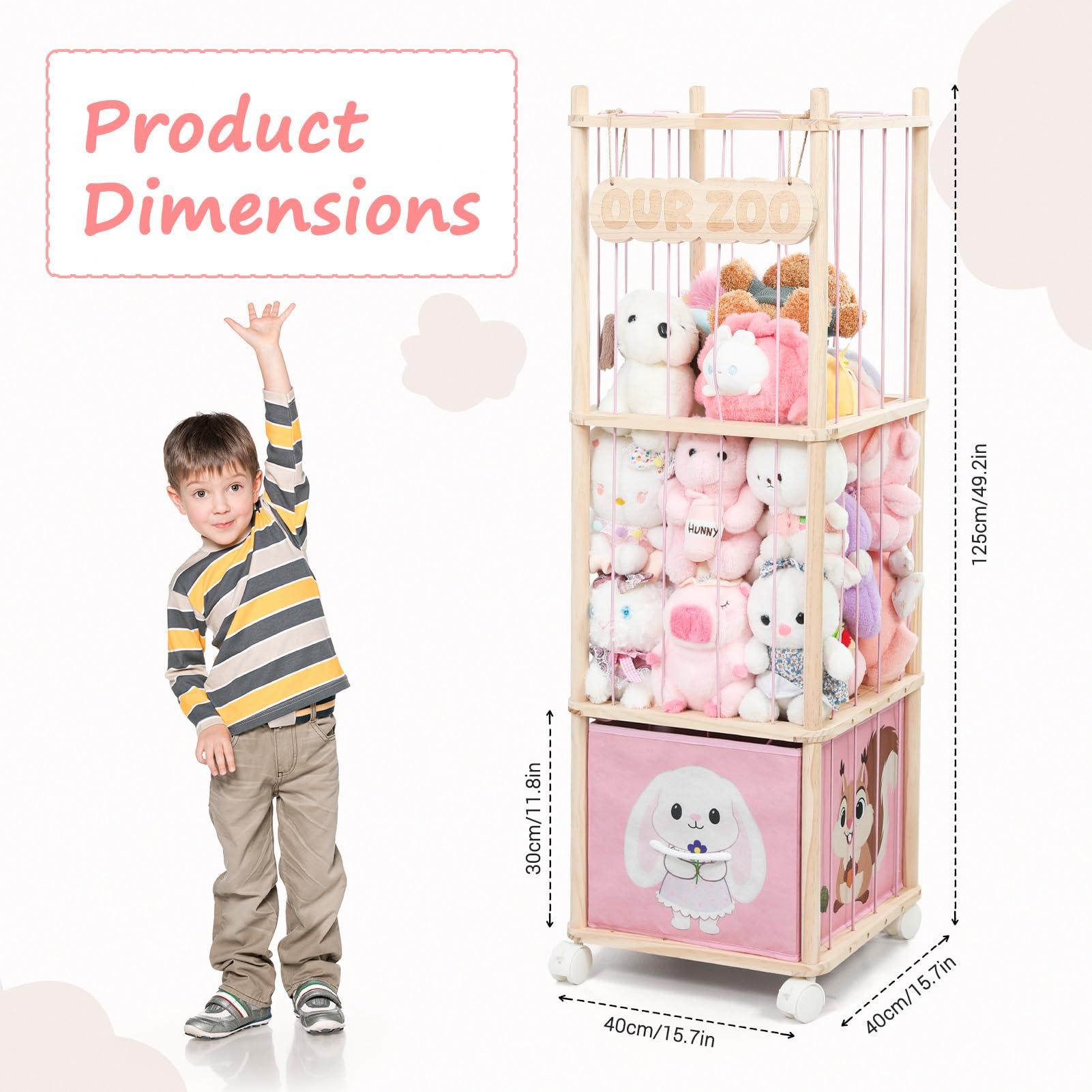 JoyPcsTable solid pine wood construction with rounded edges for safe daily use.