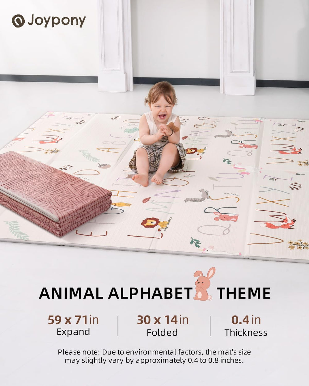 Joypony play mat spacious 71x59 inches for wide play area