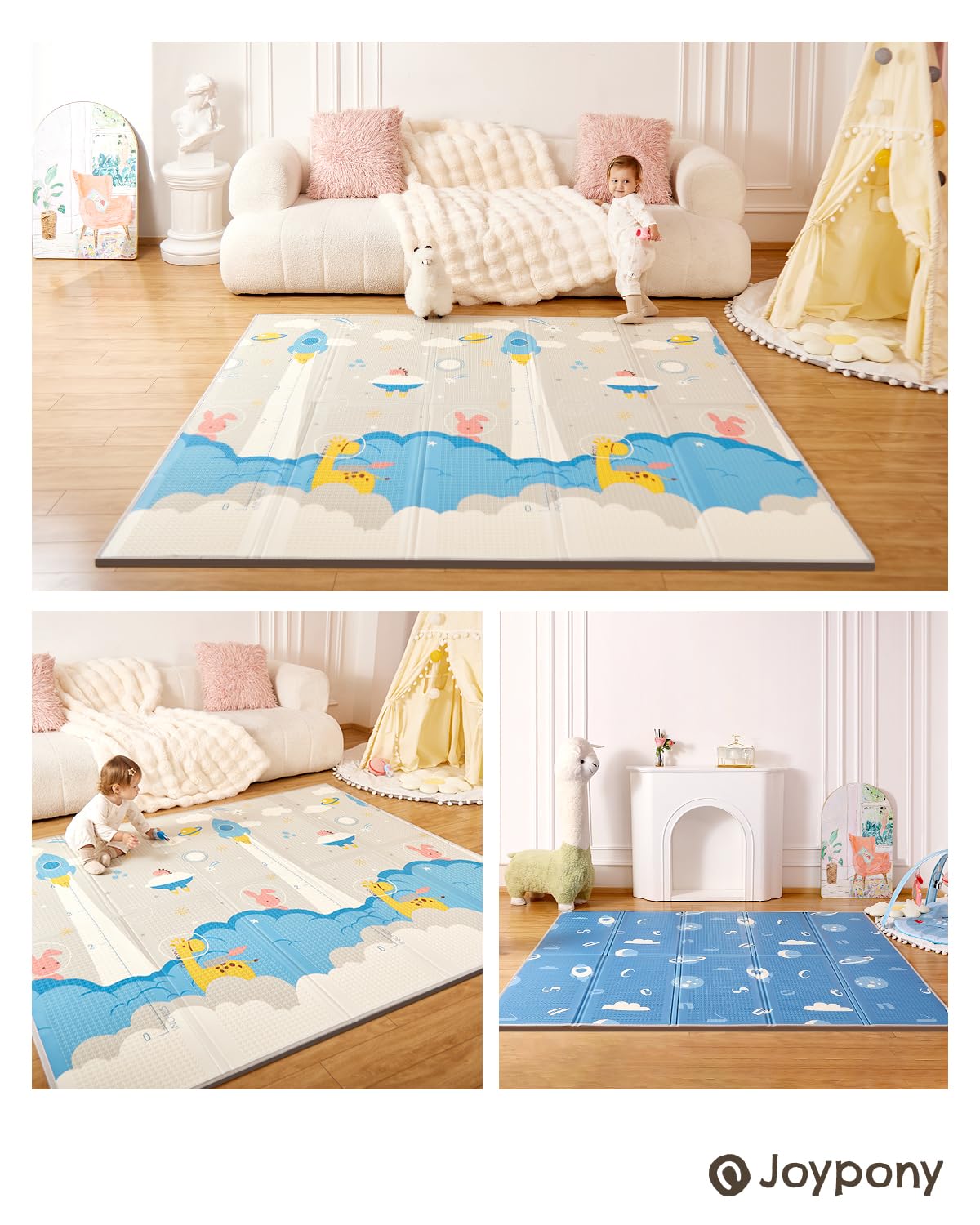 Joypony play mat wipe-clean surface keeps busy families organized