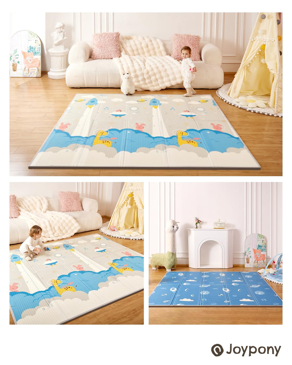 Joypony play mat wipe-clean surface keeps busy families organized