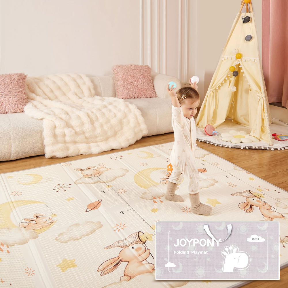 Joypony baby play mat double-sided design invites imaginative play and exploration.