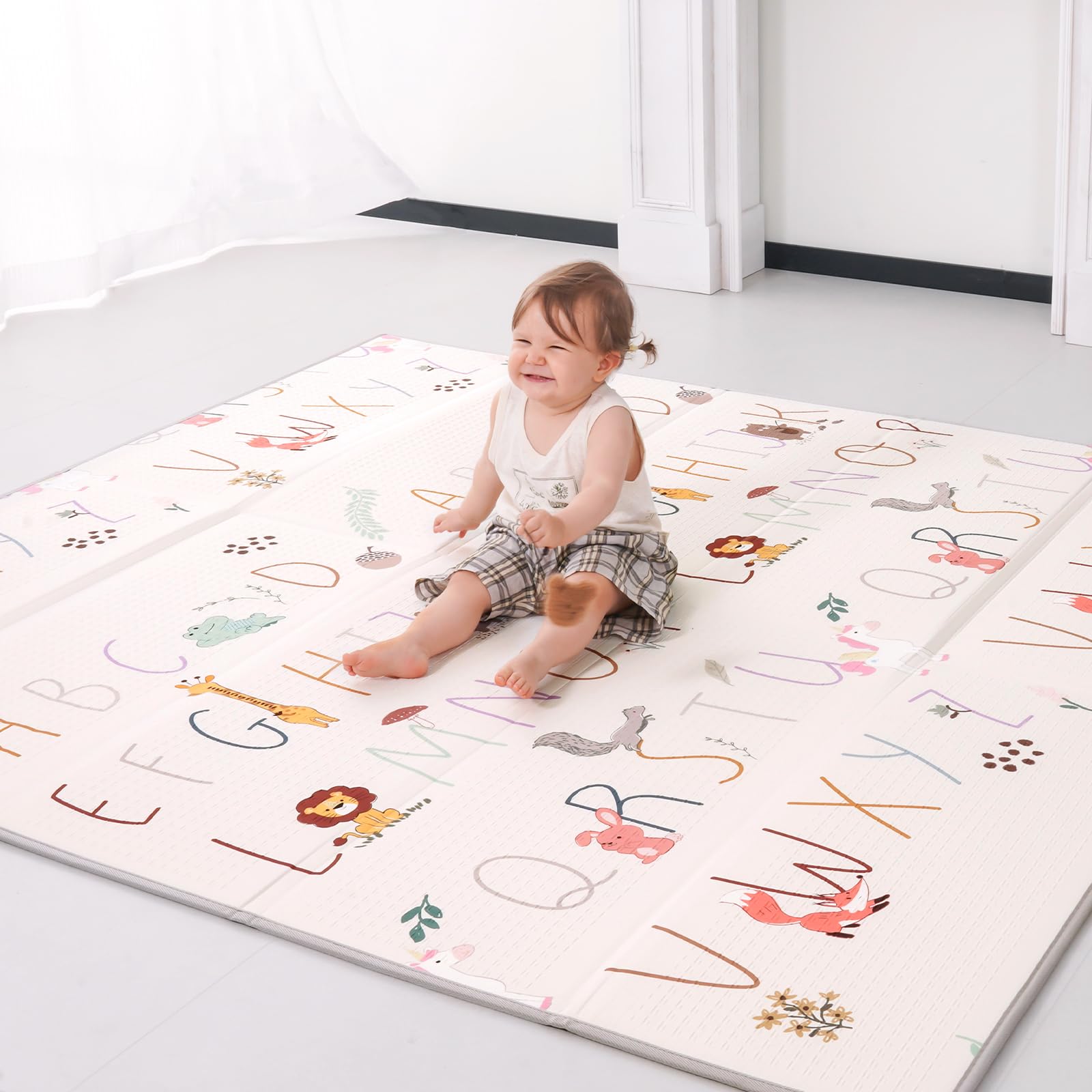 Joypony Baby Play Mat fabric-side soft touch for nap-time calm and reduced noise
